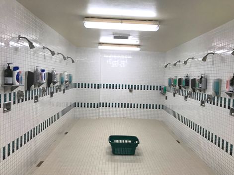 実際に選手が使用するシャワールーム
