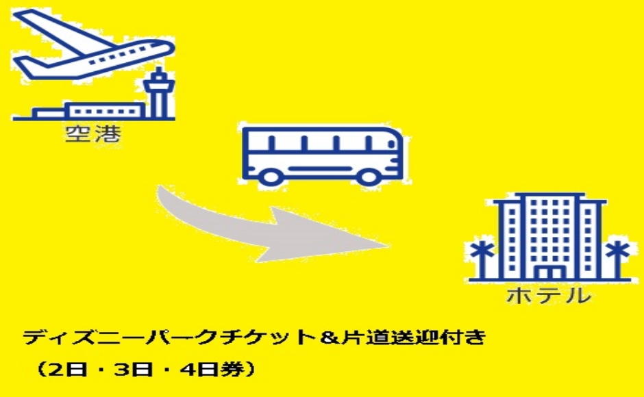 ディズニーワールド・パークチケット +往路片道送迎 【ベース】 2日券 ディズニーワールド・パークチケット +往路片道送迎 【ベース】 2日券
