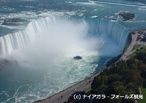 カナダ滝（馬の蹄鉄の形に見えるため、別名ホースシュー・フォールズと呼ばれています）